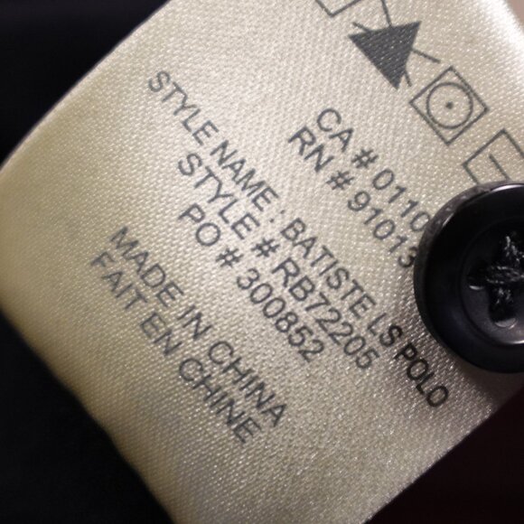 Robert Barakett Batiste LS Polo Men’s XL Black 100% Pima Cotton - Picture 8 of 9